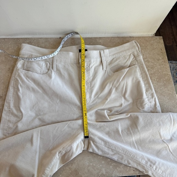 J Crew Factory Ivory Corduroy Full Length Essential Straight Womens Size 35 Tall - Picture 7 of 13